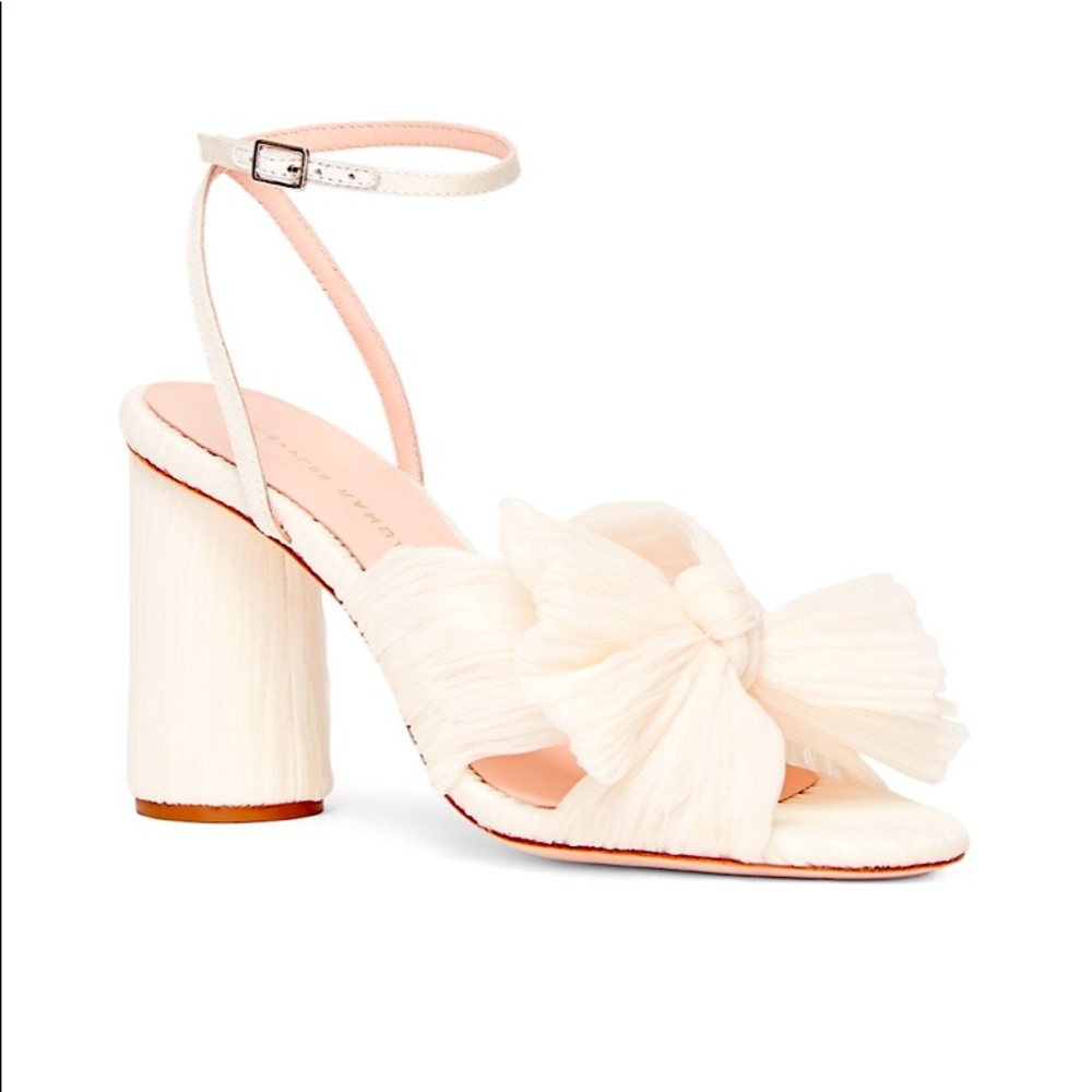 Loeffler Randall Camellia Knotted Sandals in Pearl Like New